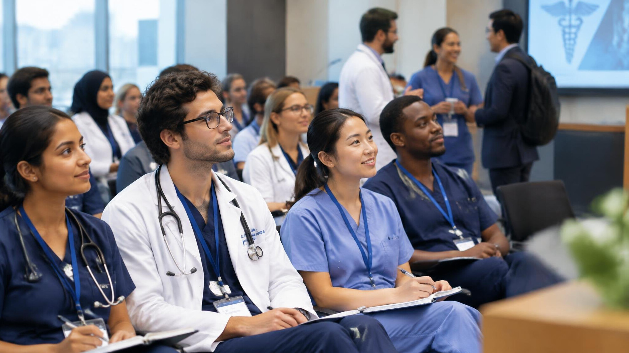 group of doctors in training